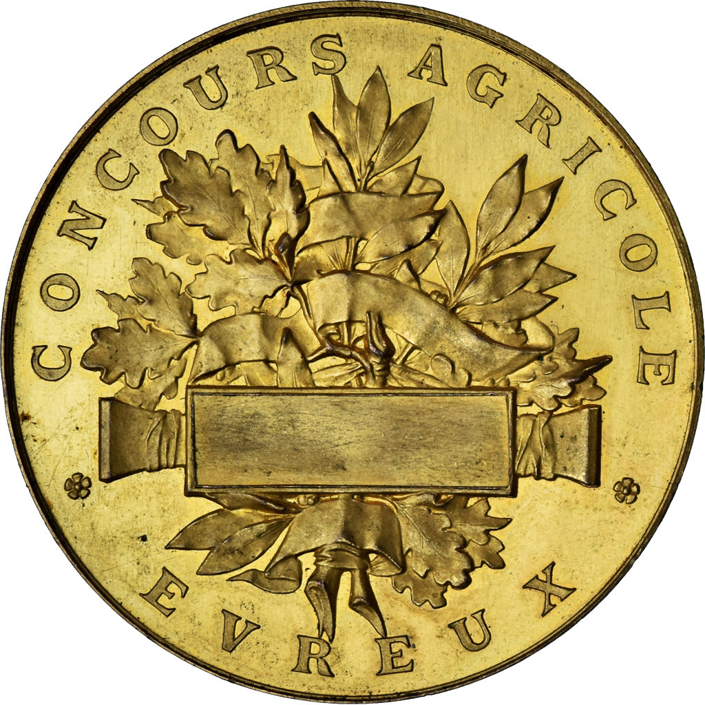France, Medal, Concours Agricole d'Evreux, AU(55-58), Copper Gilt