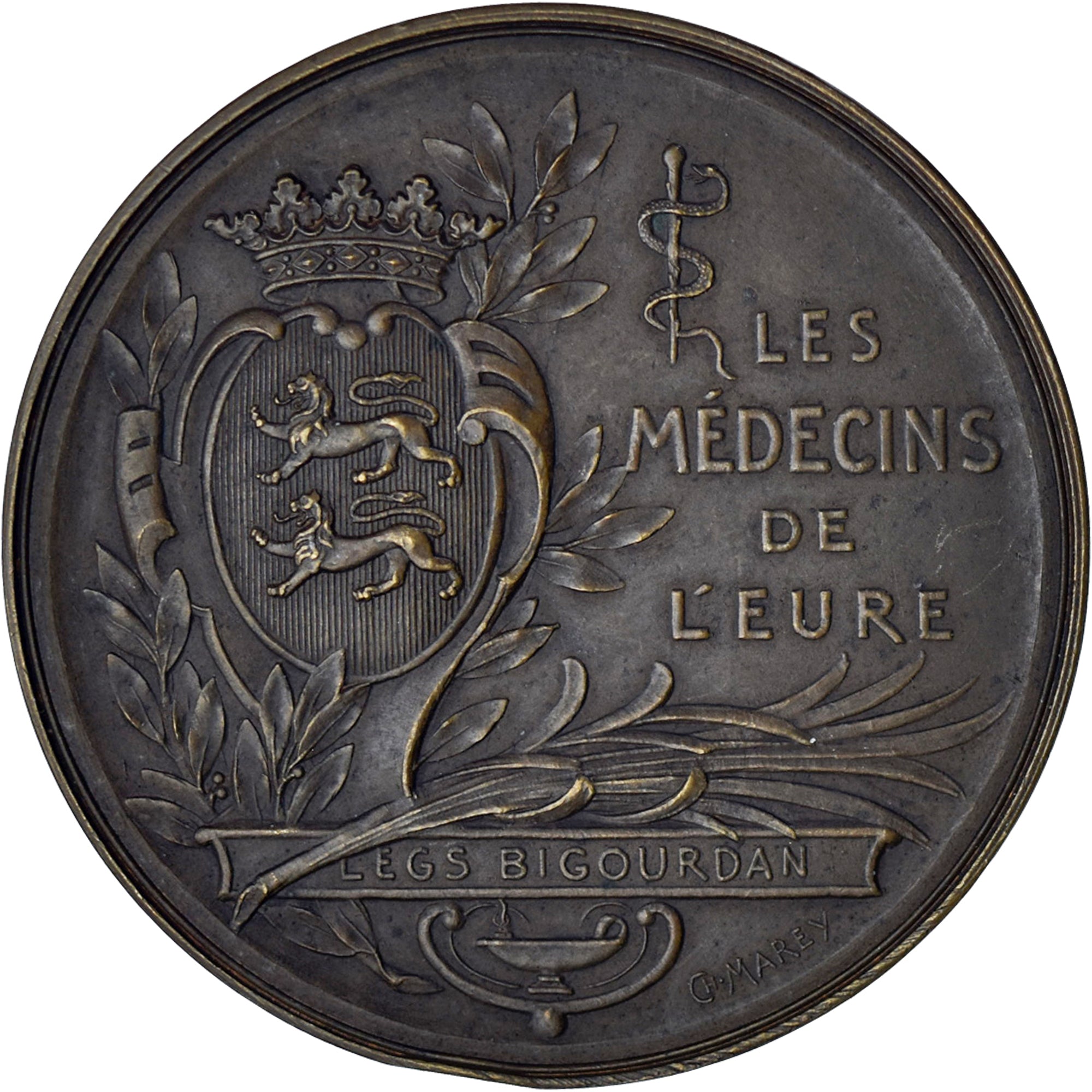 Francja, medal, Hippocrate, Les Médecins de l'Eure, Marey, AU(55-58), Brązowy