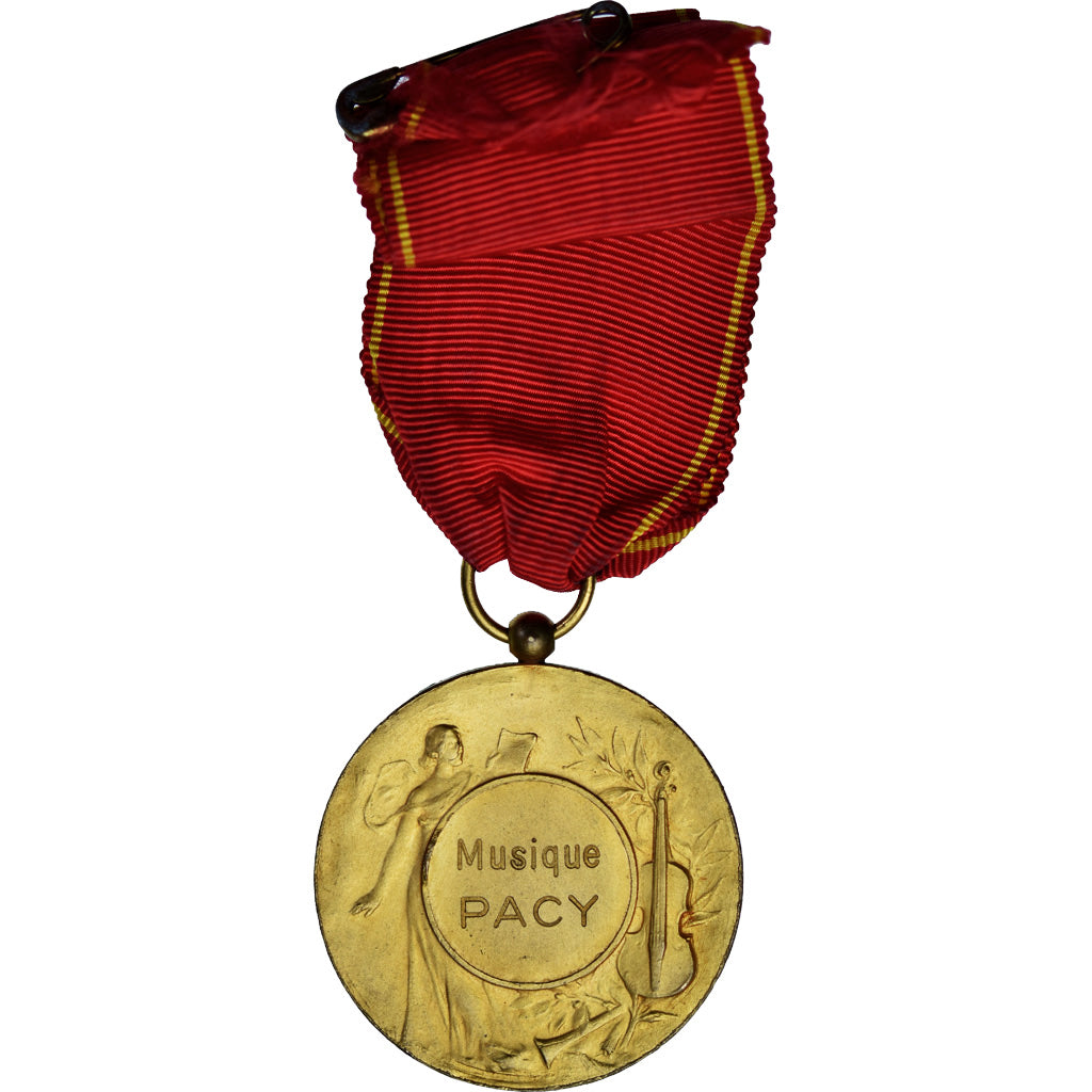 Francia, Musique, Pacy, medalla, Muy buen estado, Rivet, Bronce dorado, 40