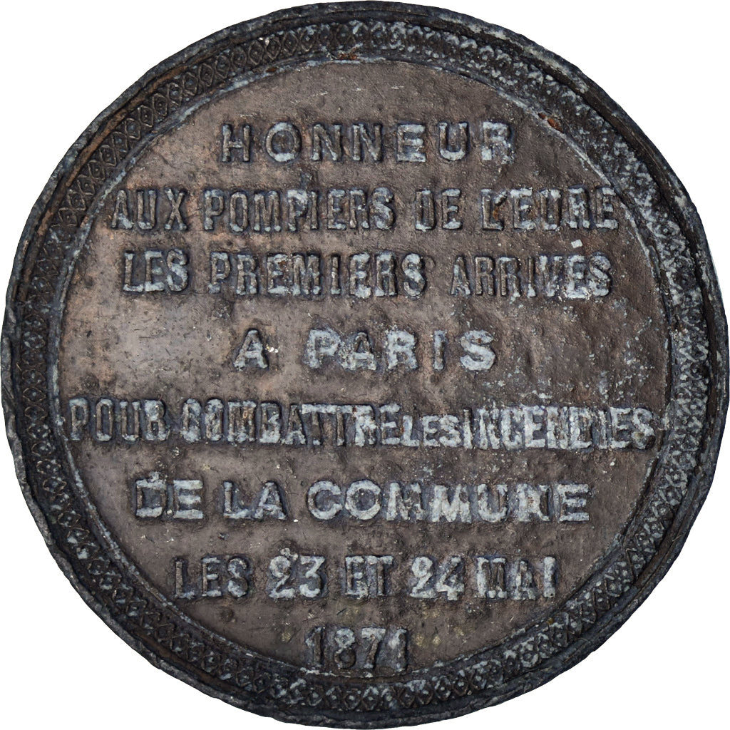 France, Medal, Incendies de la Commune, Pompiers de l'Eure, Troisième