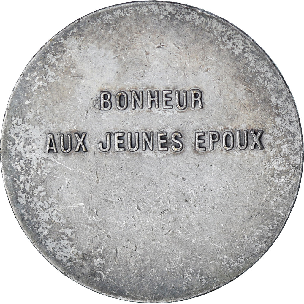 France, Medal, Médaille de mariage, EF(40-45), Silvered bronze