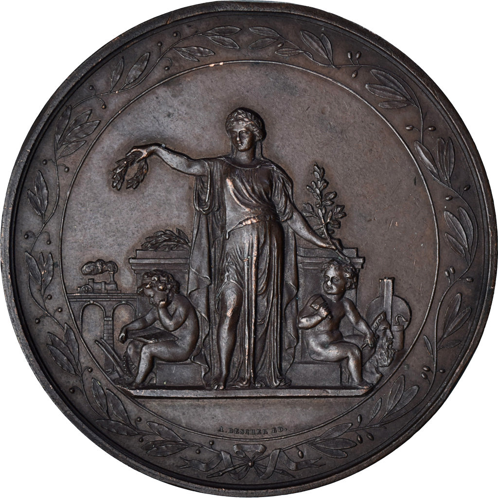 Francia, medalla, Vaccination de 1874, Département de l'Eure, Medicine, 1874