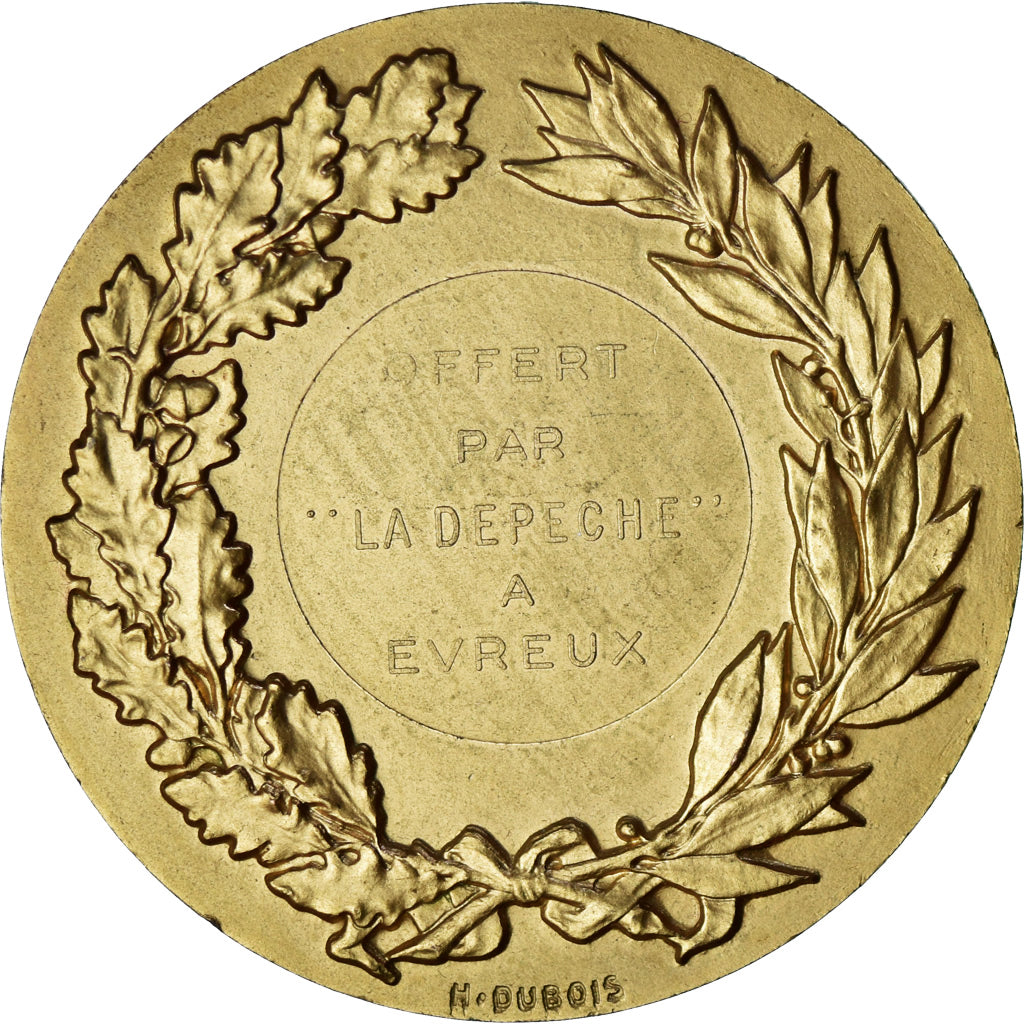 Frankrijk, Medaille, Offert par la Dépêche, Evreux, Fraisse, PR, Gilt Bronze