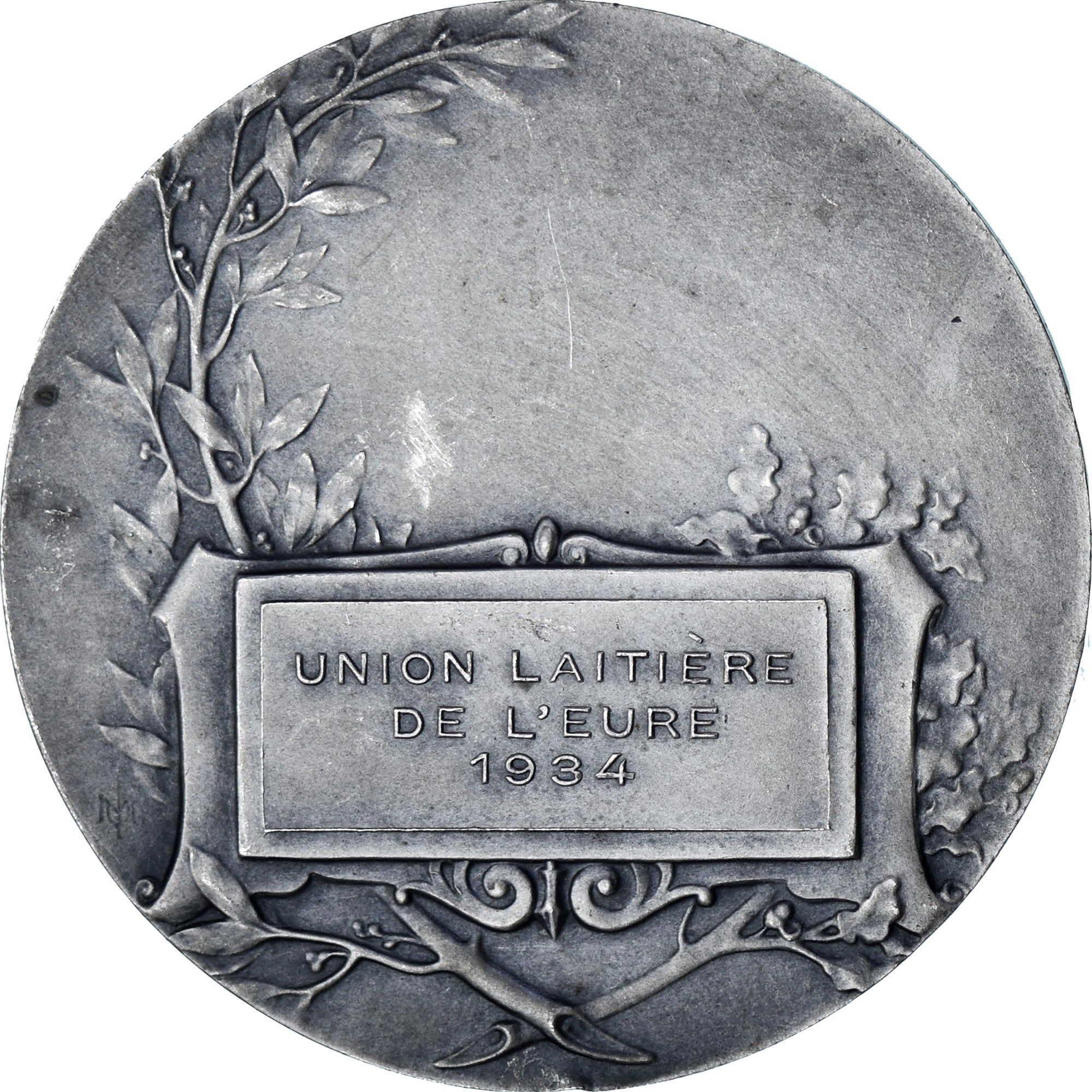 France, Medal, Union Laitière de l'Eure, Agriculture, 1934, MS(63), Silvered