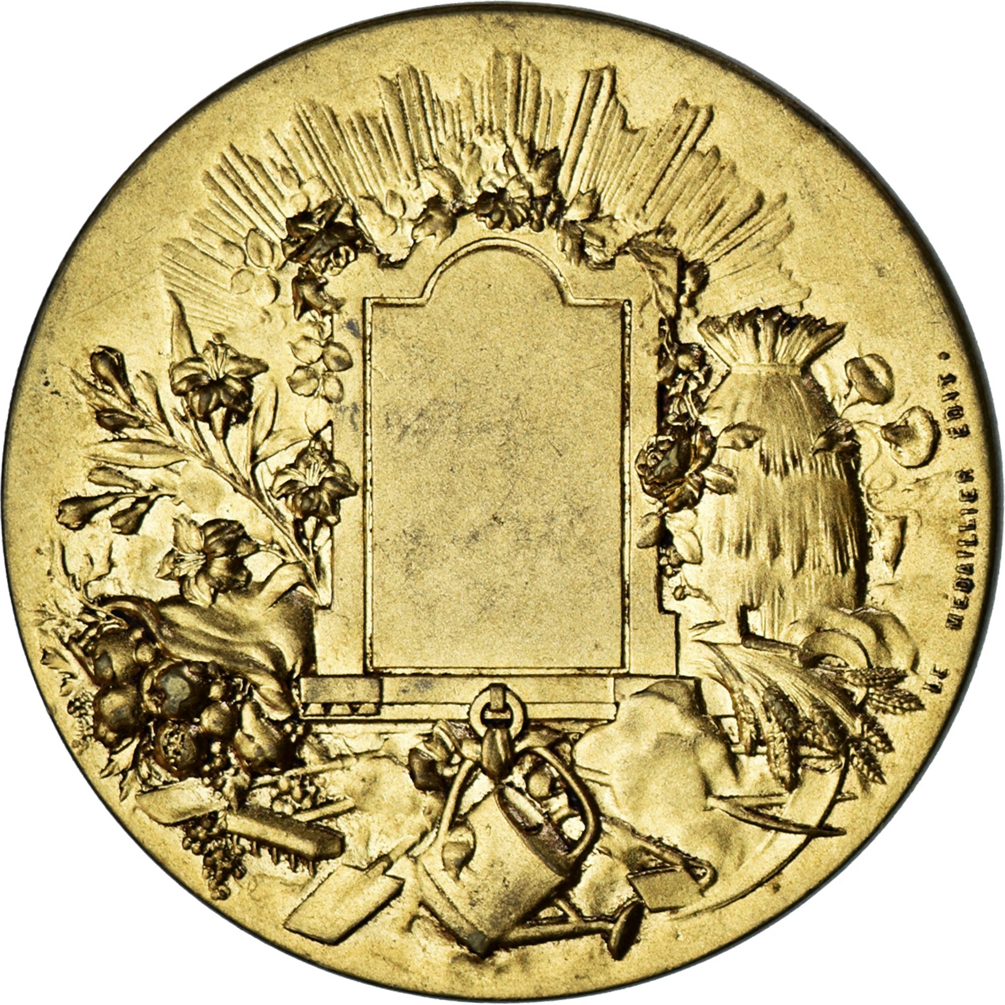 Frankreich, Medaille, Horticulture, Jardins, Rivet, SS+, Gilt Bronze