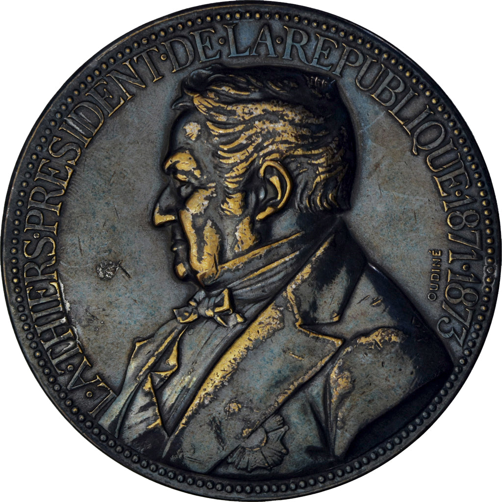 Francia, medalla, Adolphe Thiers, Président de la République, Lille, Oudiné