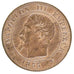 FRANCE, 2 Centimes, 1855, Strasbourg, AU(55-58), Bronze, Gadoury #103, 2.00