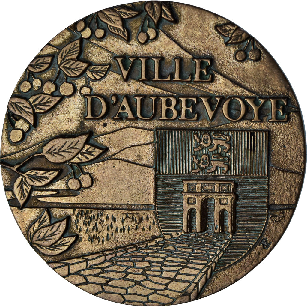 France, Médaille, Journée de la Lettre, Ville d'Aubevoye, 1996, TTB+, Bronze