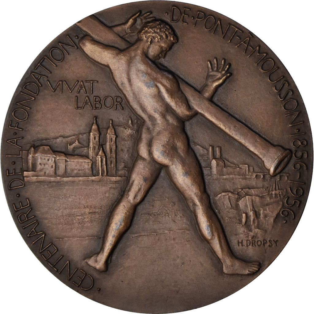 France, Médaille, Centenaire de la Fondation de Pont-à-Mousson, 1956, Dropsy
