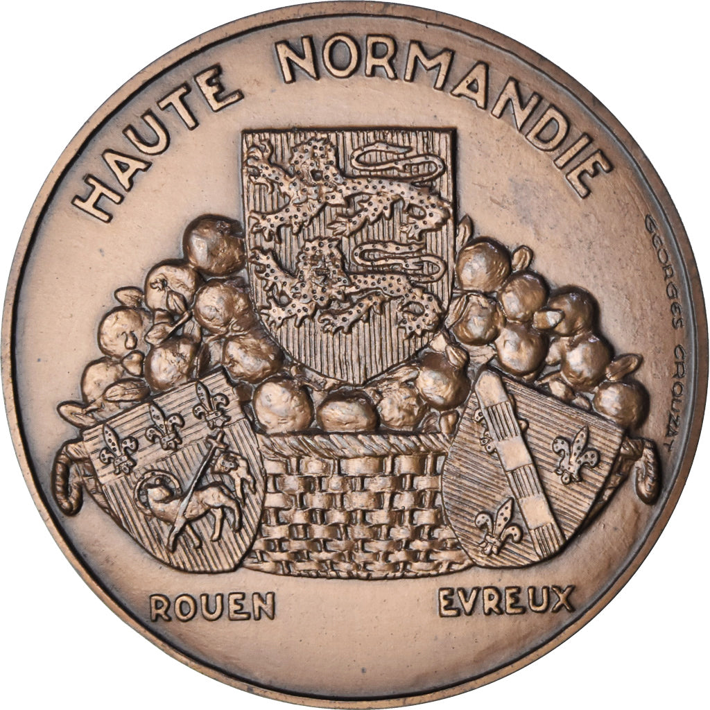 Francia, medaglia, Promenade à Rouen, 1987, Crouzat, SPL, Bronzo