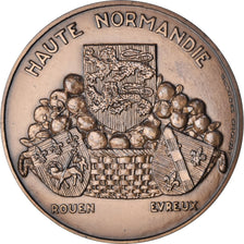 Francia, medaglia, Promenade à Rouen, 1987, Crouzat, SPL, Bronzo
