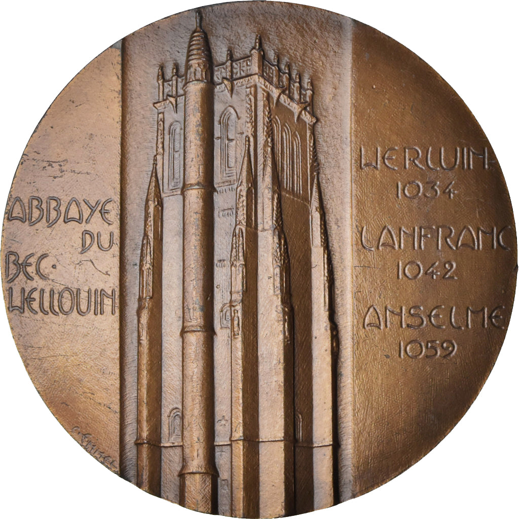 Francia, medalla, Abbaye du Bec Wellouin, 1980, Bronce, Emmel, EBC