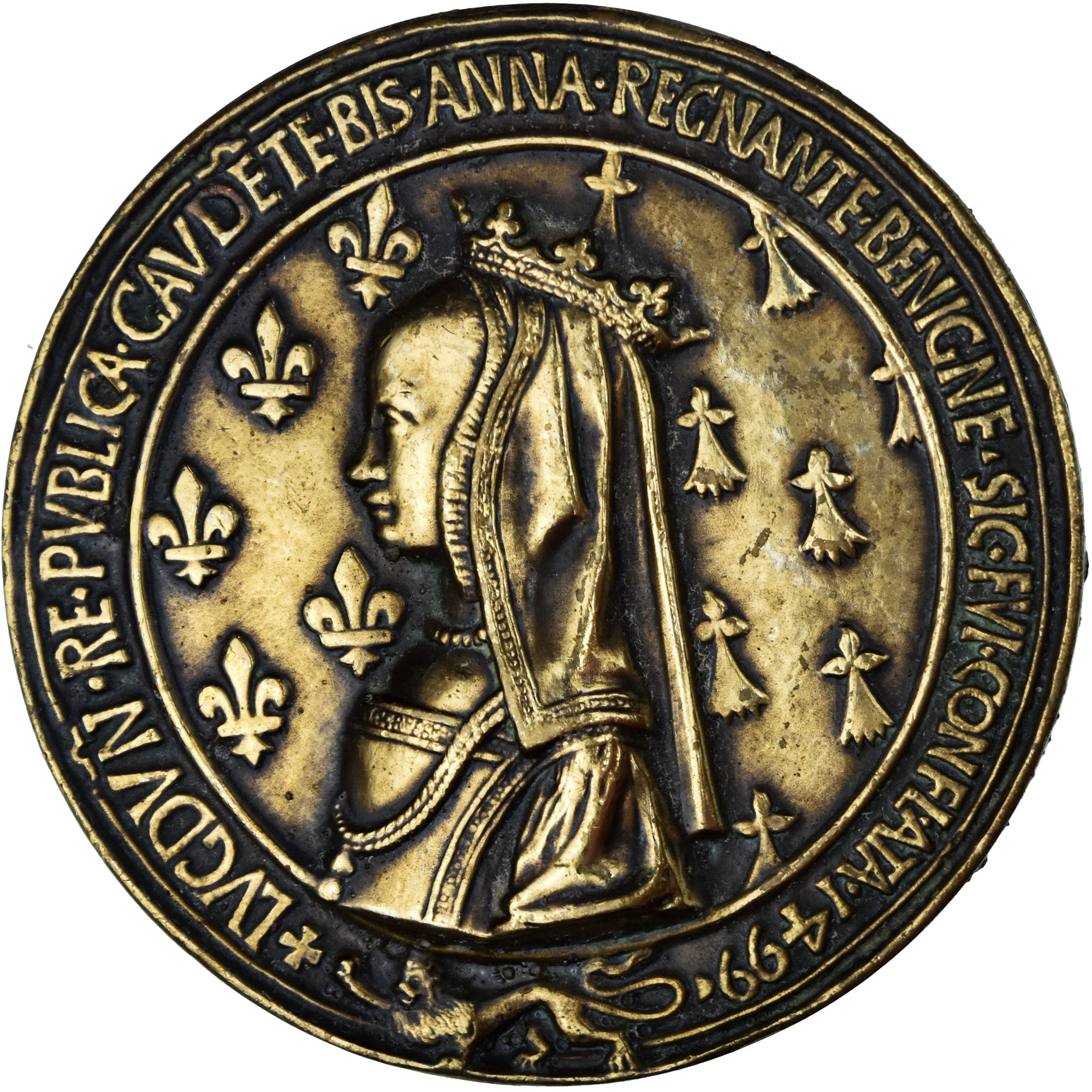 France, Médaille, Anne de Bretagne et Louis XII, History, TTB+, Bronze