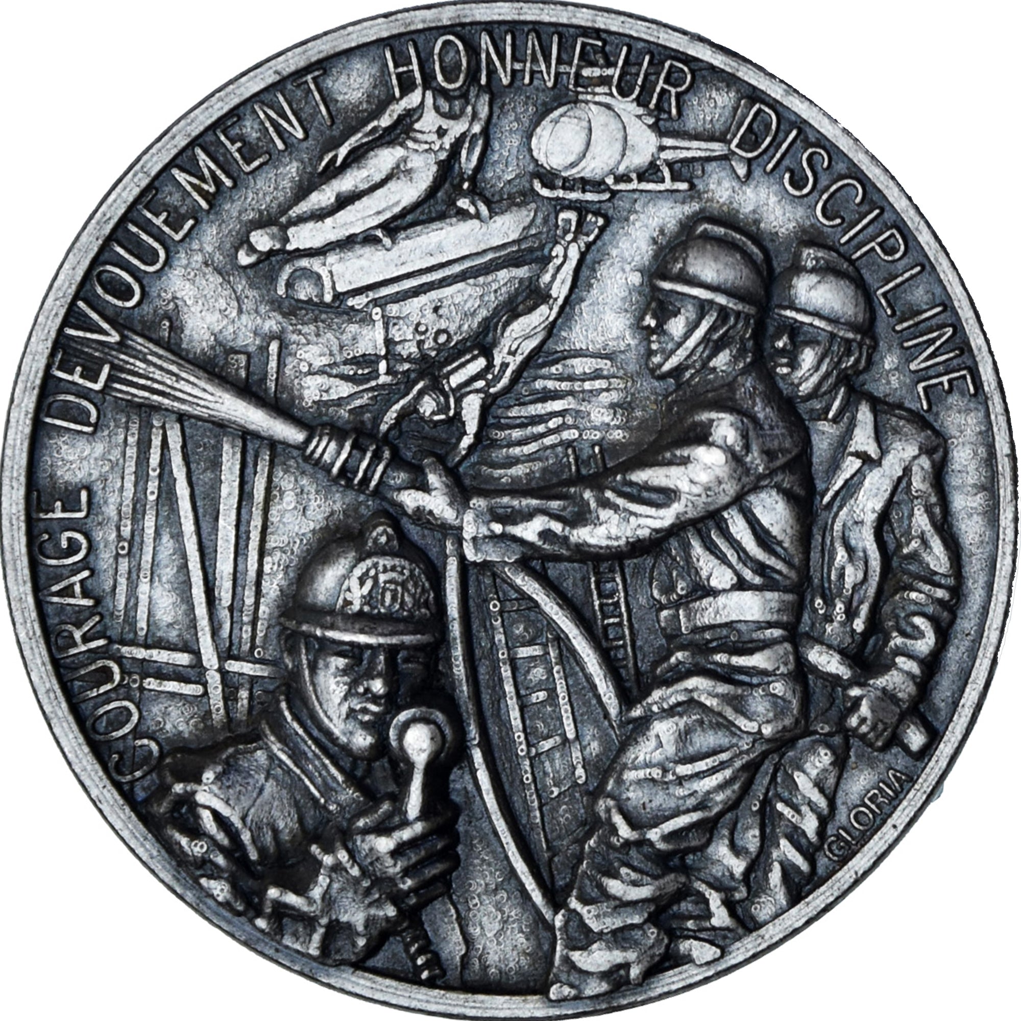 Frankreich, Medaille, Sapeurs-pompiers, Gloria, SS+, Silvered bronze