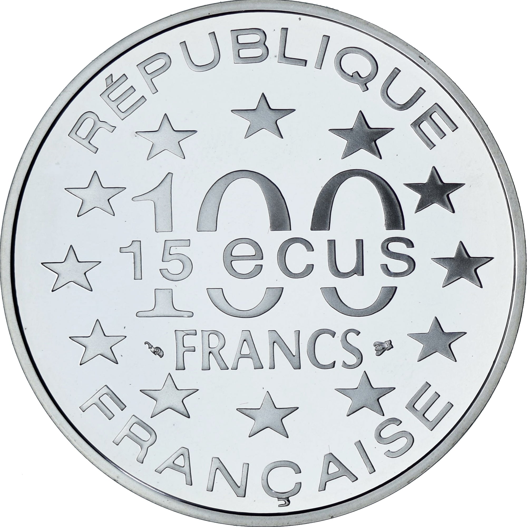 Münze, Frankreich, Porte de Brandebourg, 100 Francs-15 Ecus, 1993, BE, STGL