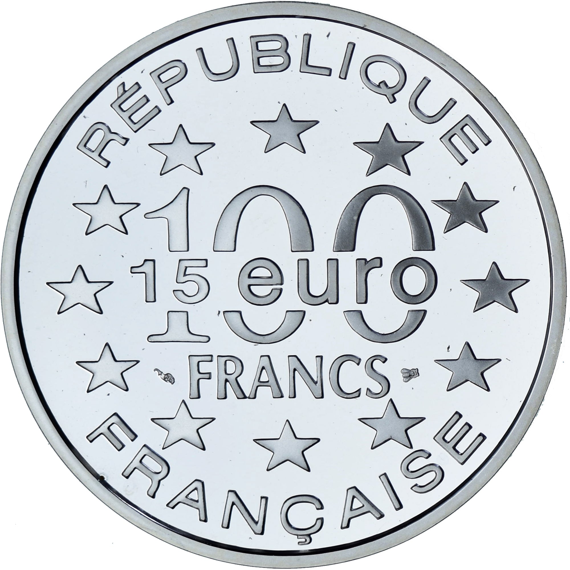 Munten, Frankrijk, Grand'Place de Bruxelles, 100 Francs-15 Euro, 1996, BE, FDC