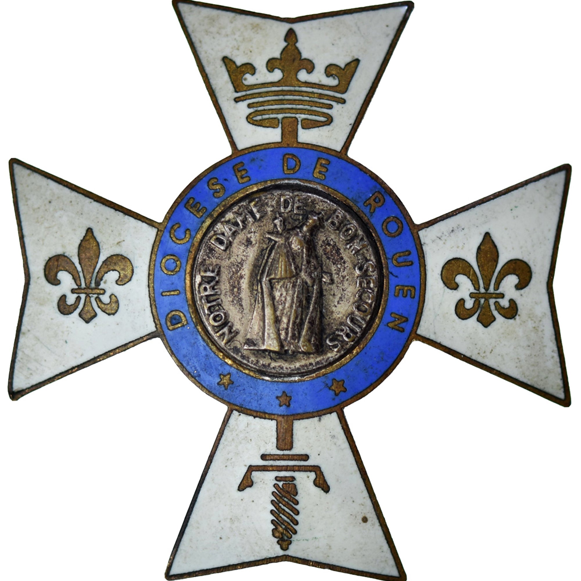 Francja, Croix de Procession du Diocèse de Rouen, Medal, Doskonała jakość