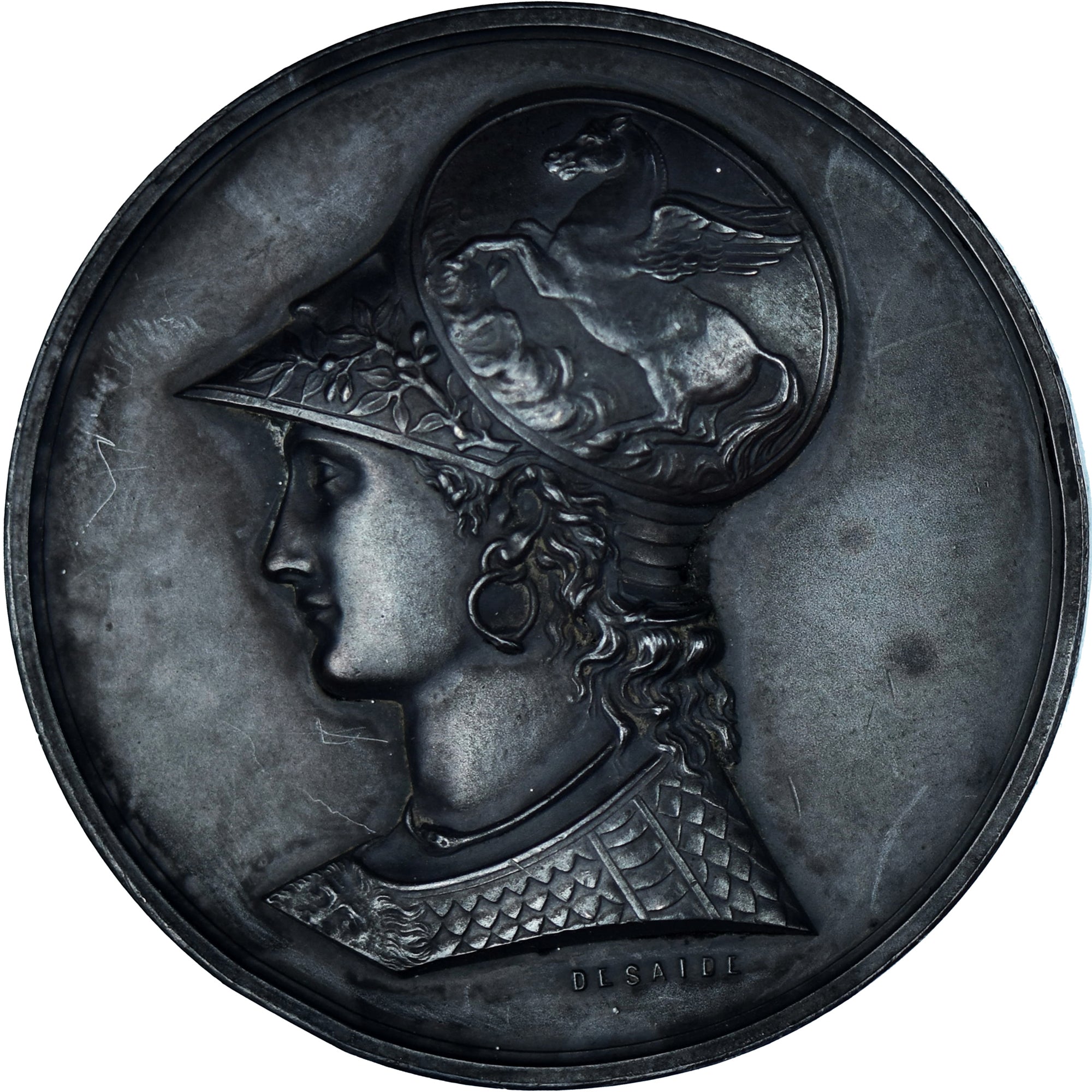 France, Medal, Déesse Minerve Casquée, Desaide, MS(60-62), Silver Plated