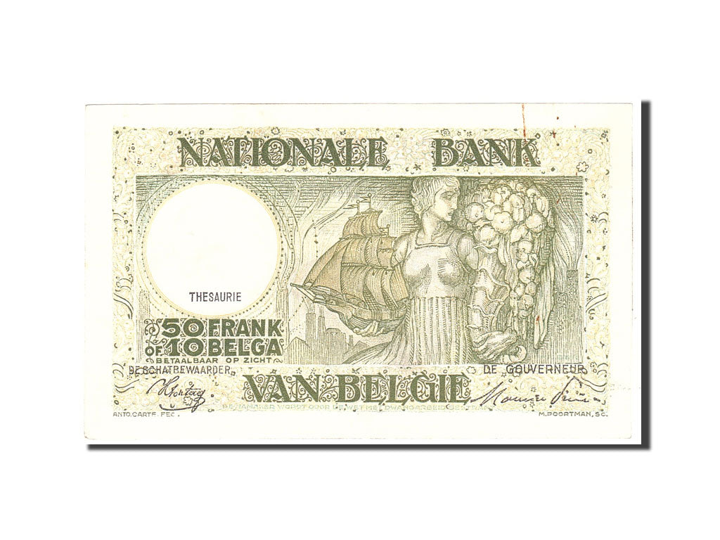 Banknote, Belgium, 50 Francs-10 Belgas, 1944, 1944-12-30, KM:106, UNC(60-62)