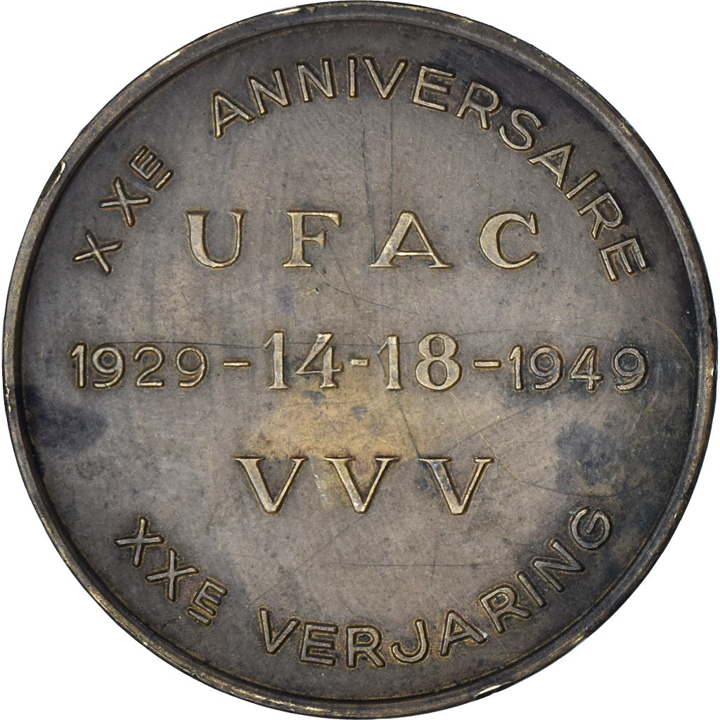 Belgien, Medaille, XXème Anniversaire de l'U.F.A.C, WAR, 1949, De Bremaecker