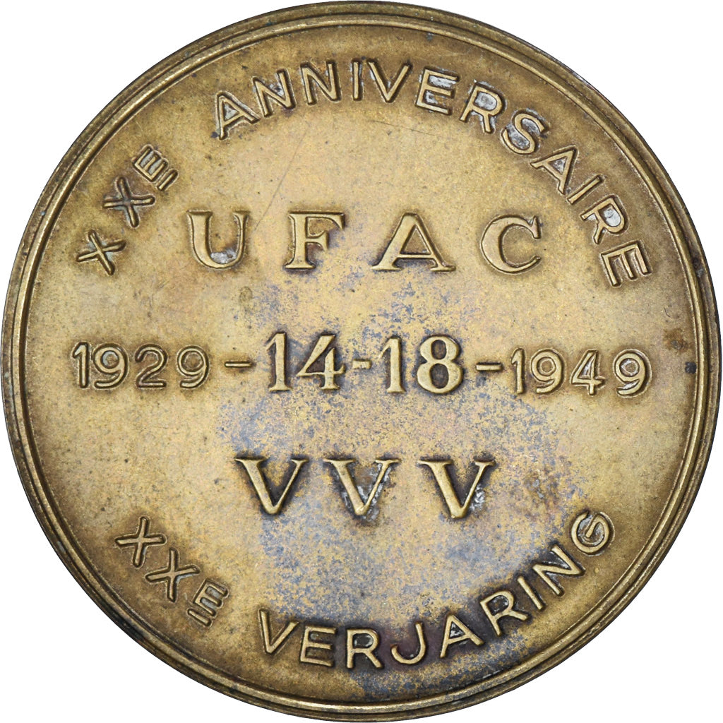 Belgien, Medaille, XXème Anniversaire de l'U.F.A.C, WAR, 1949, De Bremaecker