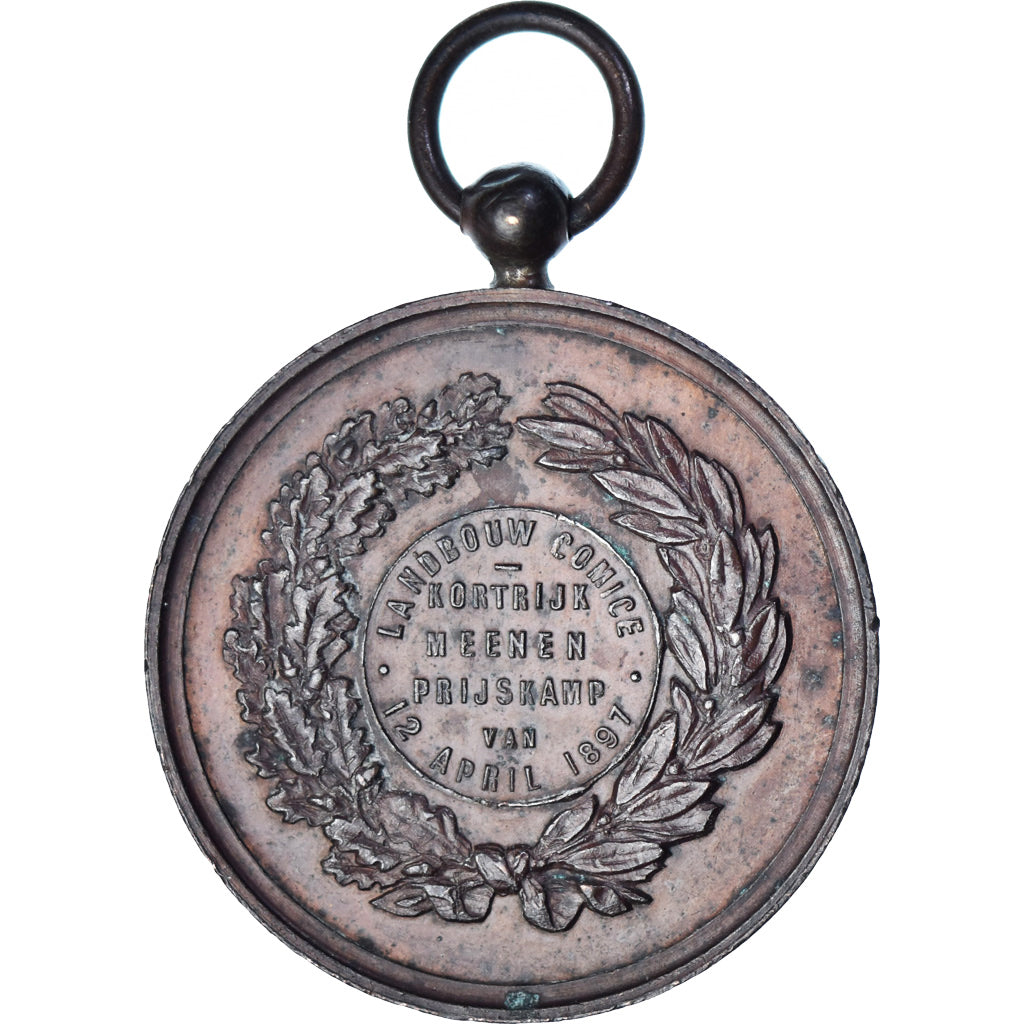 Belgium, Medal, Comice Agricole de Courtrai, Agriculture, 1897, EF(40-45)