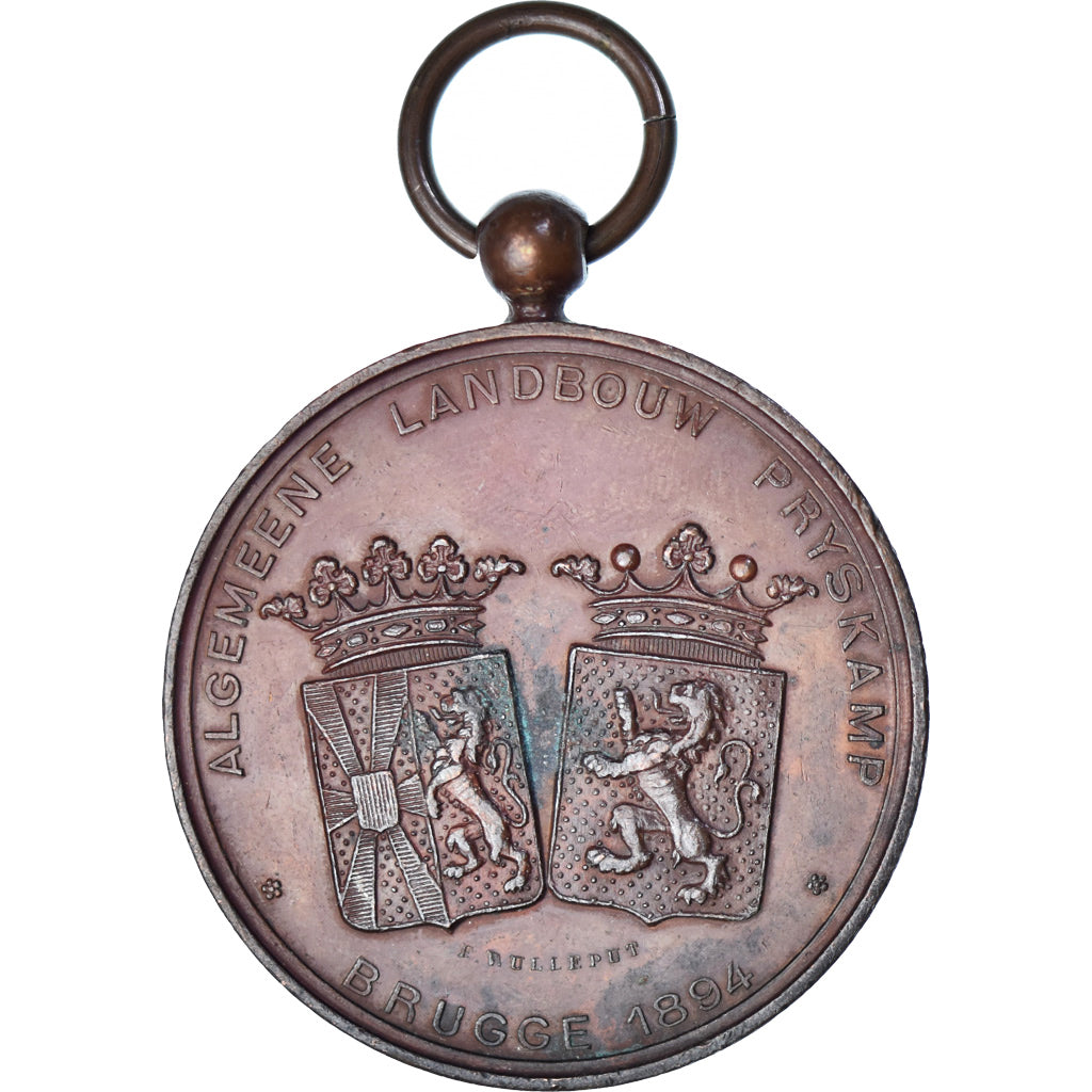 Bélgica, medalla, Léopold II, Prix Agricole de Bruges, Agriculture, 1894