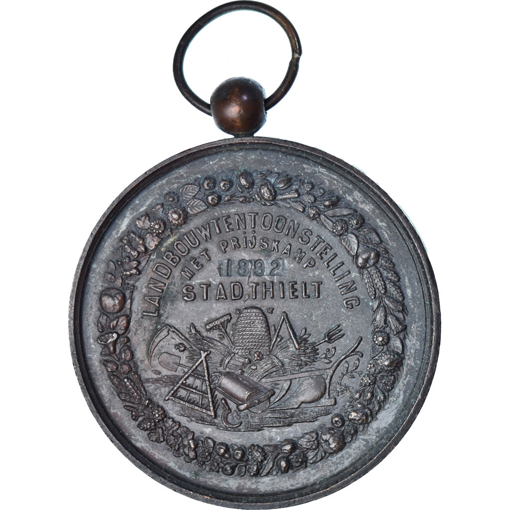 Belgia, medal, Léopold II, Exposition d'Agriculture, Stad Thielt, 1892, Hart