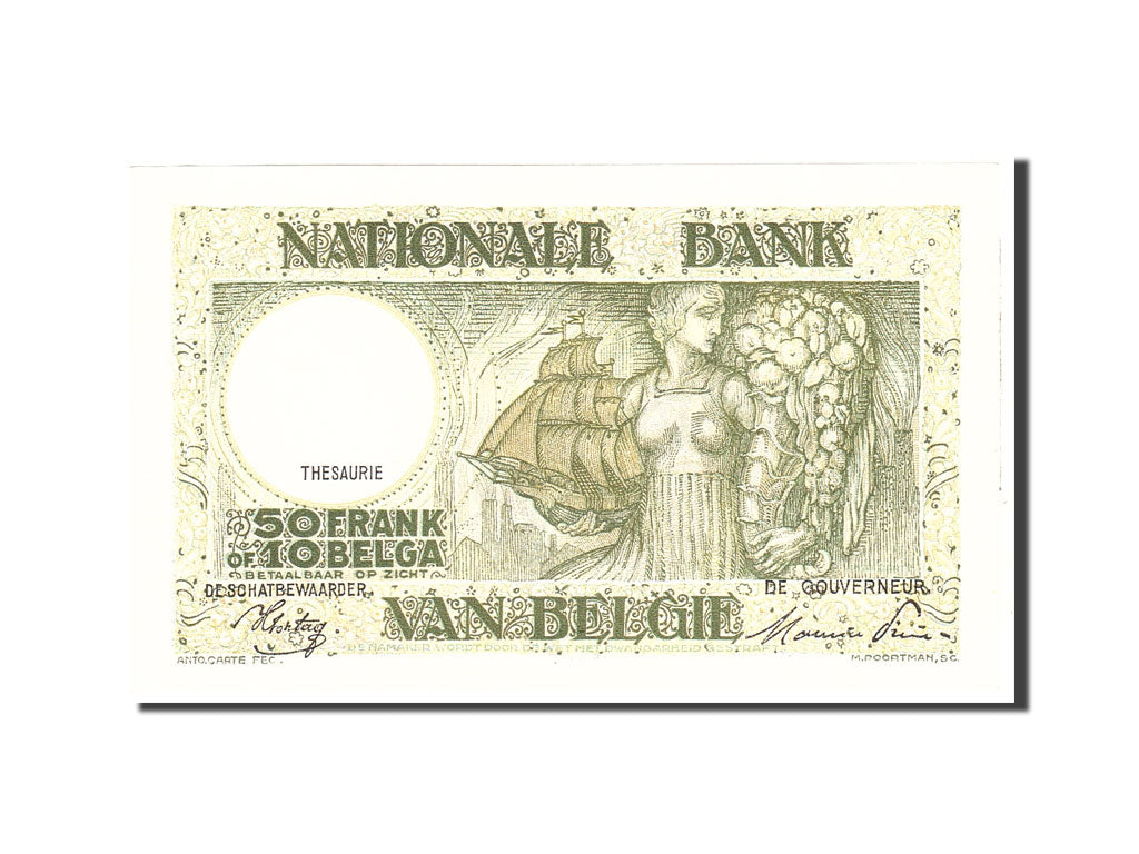 Belgium, 50 Francs-10 Belgas, 1944, KM:106, 1944-12-30, UNC(64)