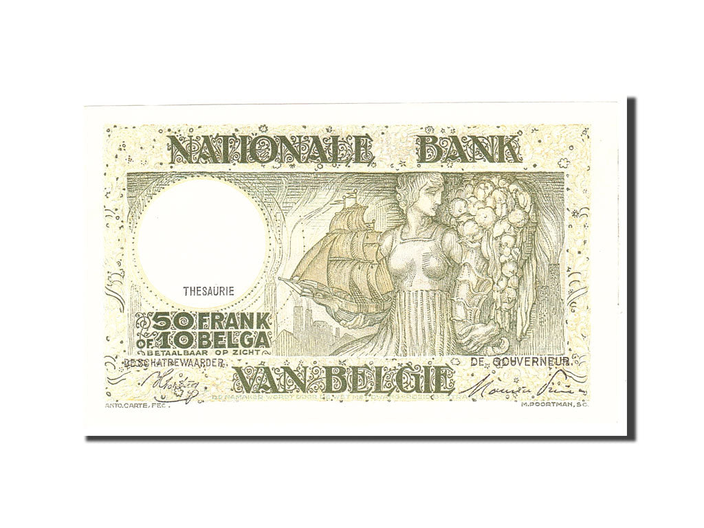 Banknote, Belgium, 50 Francs-10 Belgas, 1944, 1944-12-30, KM:106, UNC(65-70)