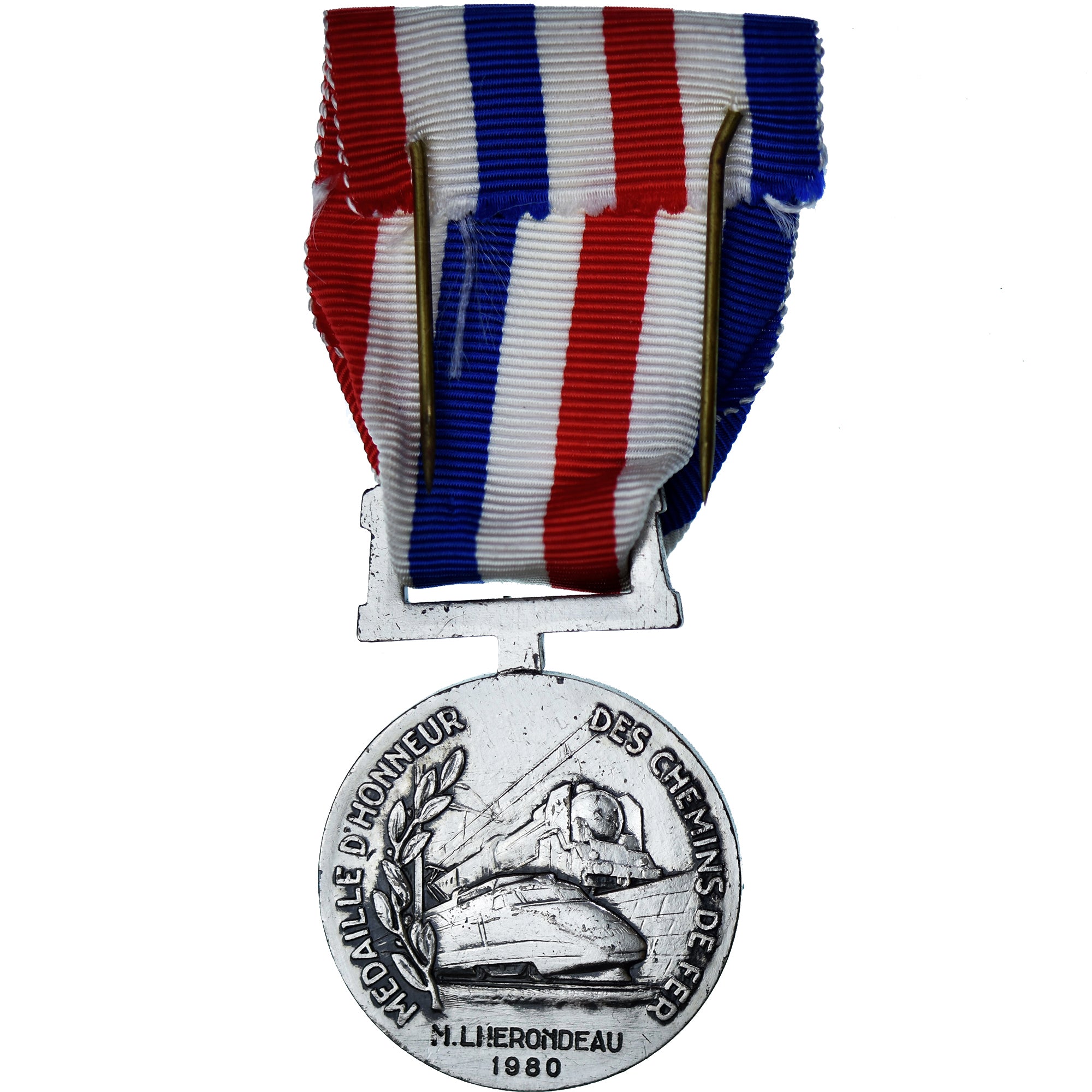 Francia, Médaille d'honneur des chemins de fer, Railway, medalla, 1980