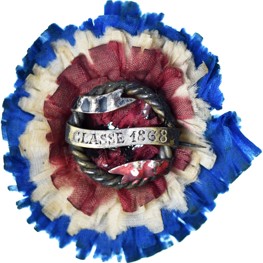 France, Broche, Souvenir de la classe, 1868, EF(40-45), Silvered Metal