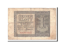 Poland, 1 Zloty, 1941, 1941-08-01, KM:99, VF(20-25)