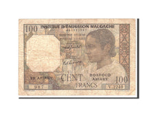 Madagascar, 100 Francs =  20 Ariary, 1966, Undated, KM:57a, VG(8-10)