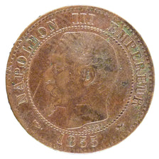 FRANCE, 2 Centimes, 1855, Lyons, VF(30-35), Bronze, Gadoury #103, 2.00