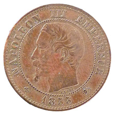 FRANCE, Napoléon III, 2 Centimes, 1855, Lyon, KM #776.4, EF(40-45), Bronze, G...