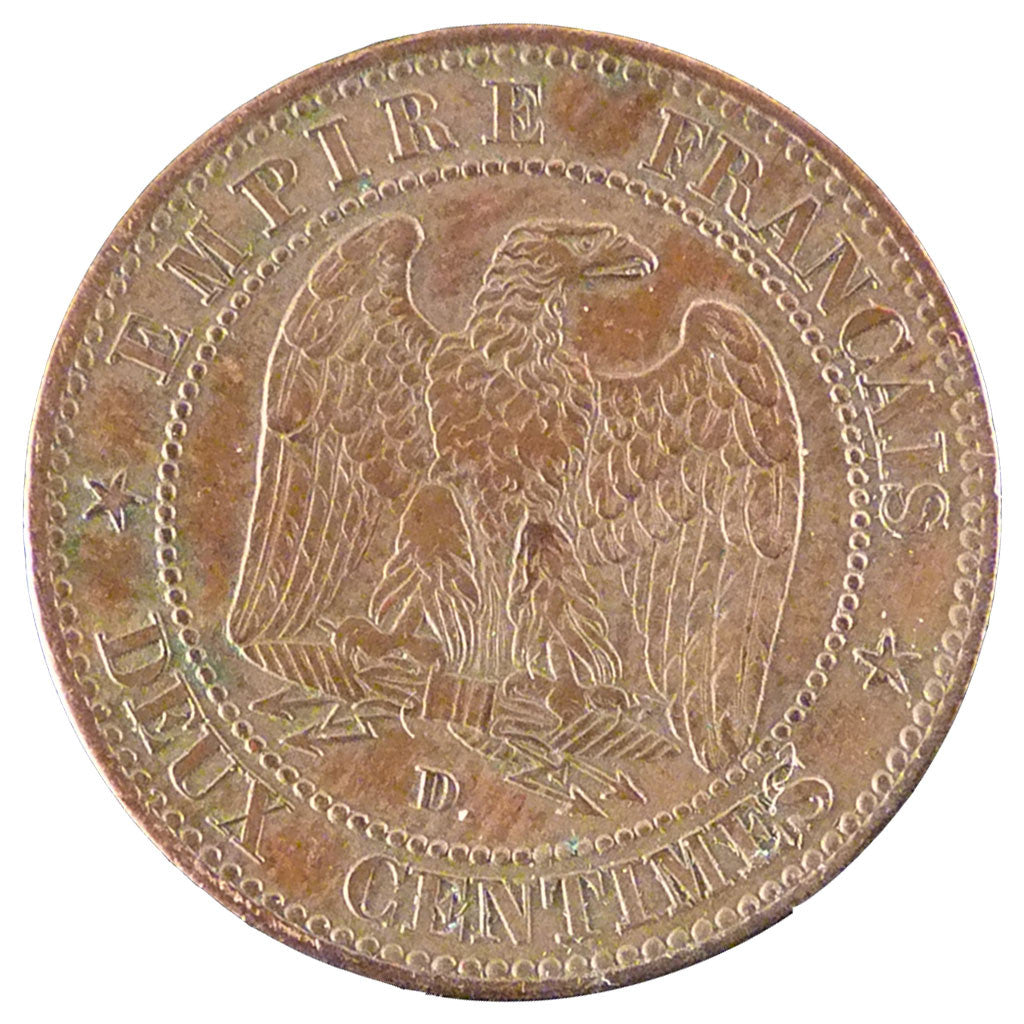 Francia, Napoleon III, Napoléon III, 2 Centimes, 1855, Lyon, BB, Bronzo, Gad...