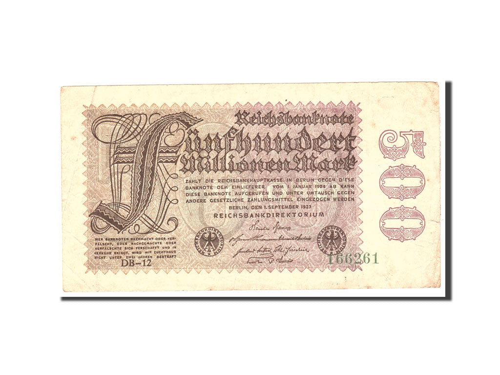 Banknote, Germany, 500 Millionen Mark, 1923, 1923-09-01, KM:110d, EF(40-45)