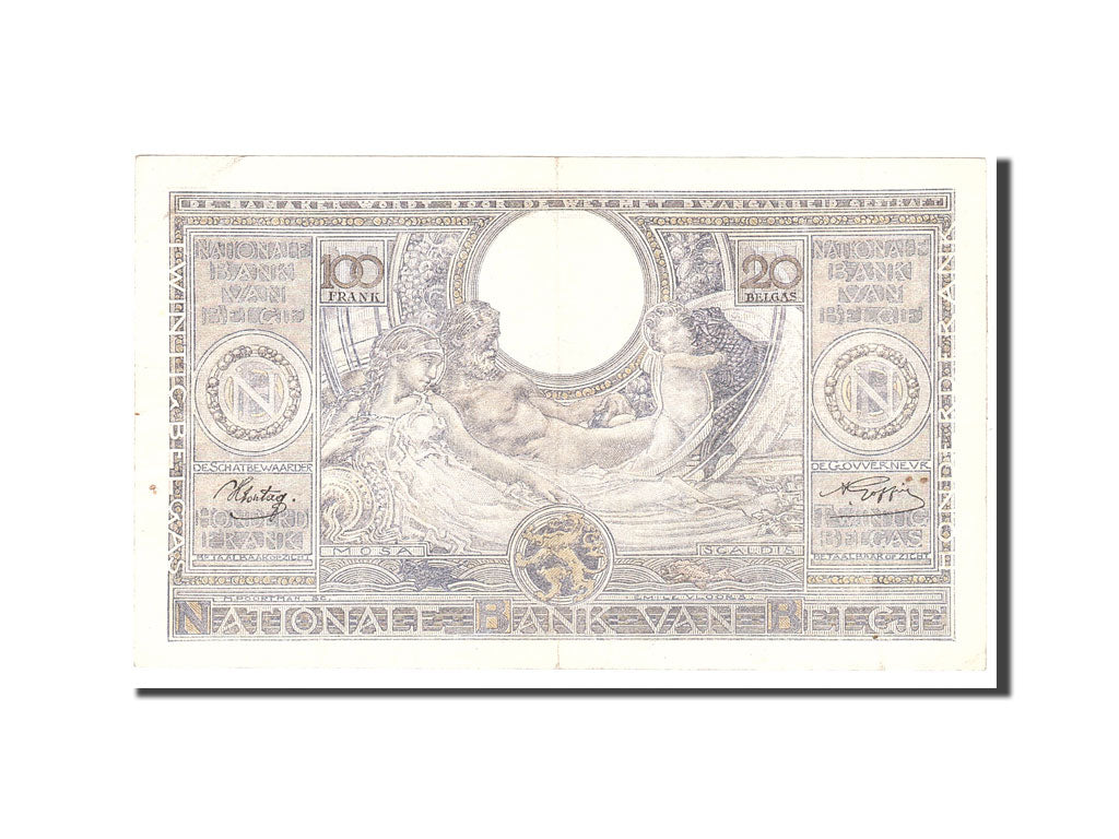 Banknote, Belgium, 100 Francs-20 Belgas, 1943, 1943-06-04, KM:107, EF(40-45)