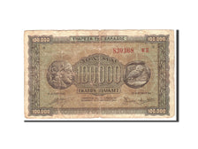 Greece, 100,000 Drachmai, 1944, 1944-01-21, KM:125b, VG(8-10)