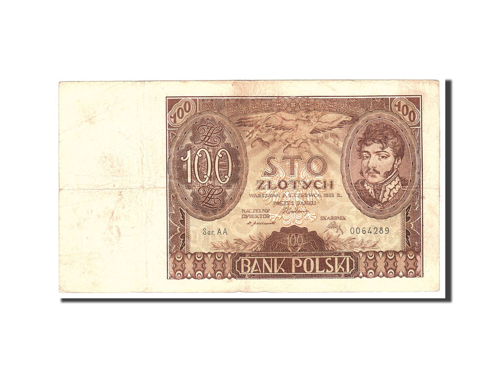 Poland, 100 Zlotych, 1932, 1932-06-02, KM:74a, VF(20-25)