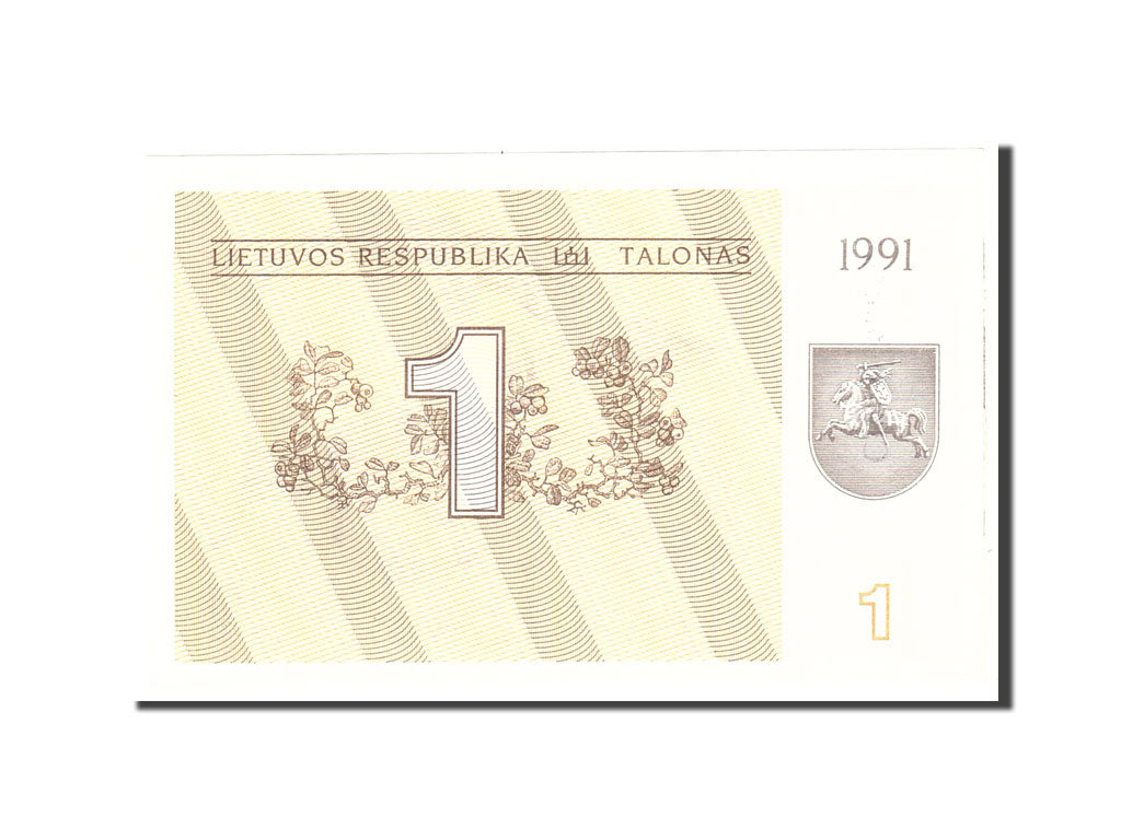 Billet, Lithuania, 1 (Talonas), 1991, Undated, KM:32a, NEUF
