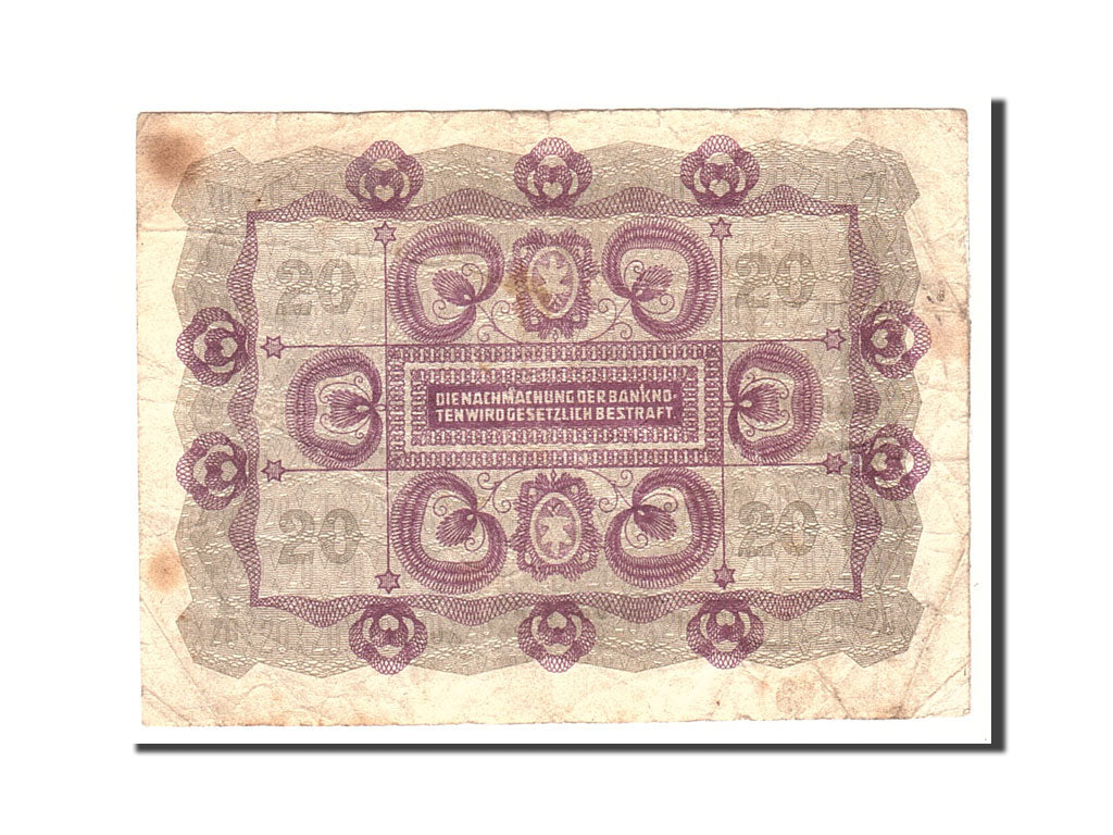 Austria, 20 Kronen, 1922, 1922-01-02, KM:76, VF(20-25)