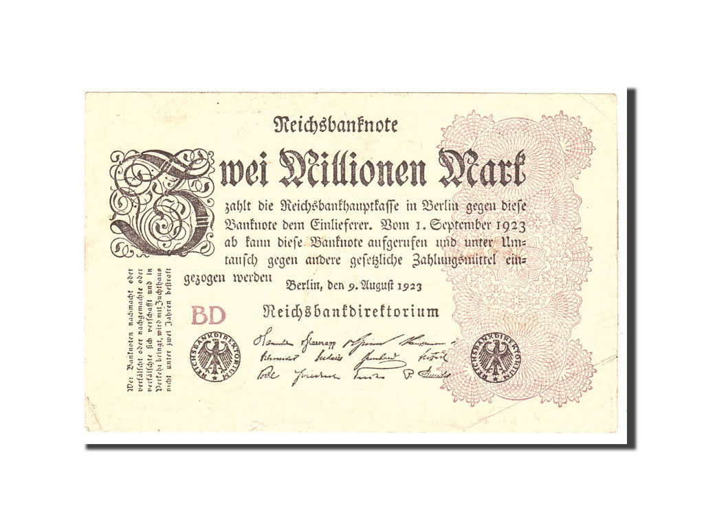 Banknote, Germany, 2 Millionen Mark, 1923, 1923-08-09, KM:104a, EF(40-45)