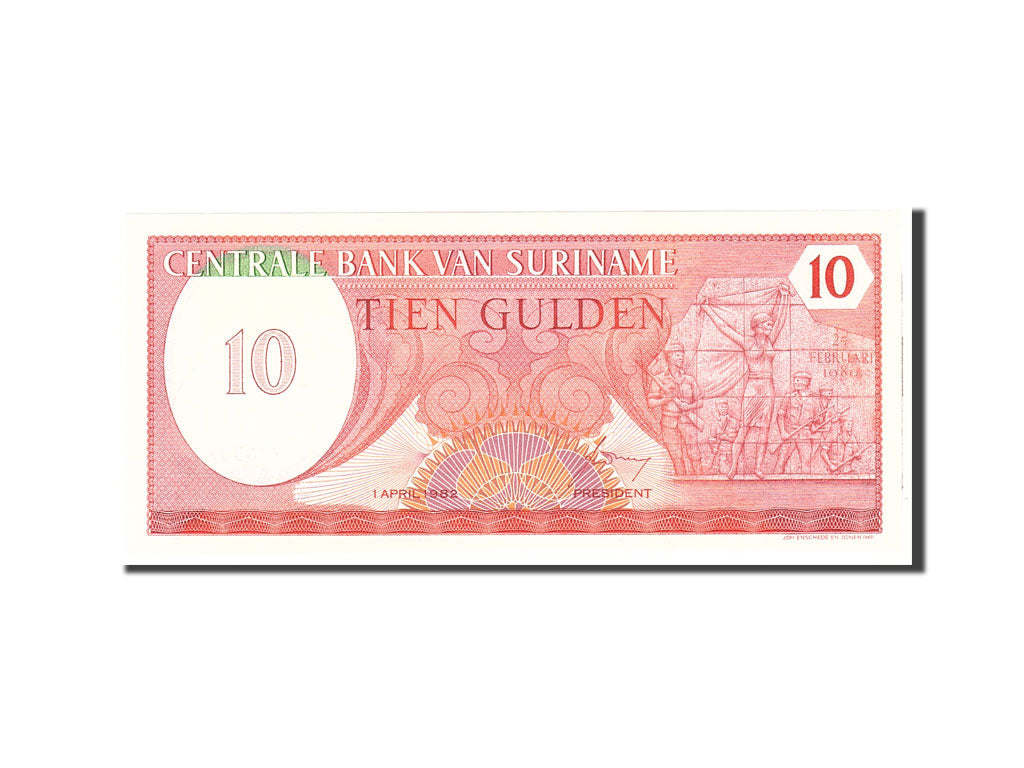 Banknote, Surinam, 10 Gulden, 1982, 1982-04-01, KM:126, UNC(65-70)