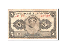 Luxembourg, 5 Francs, 1944, KM:43b, Undated, VF(20-25)
