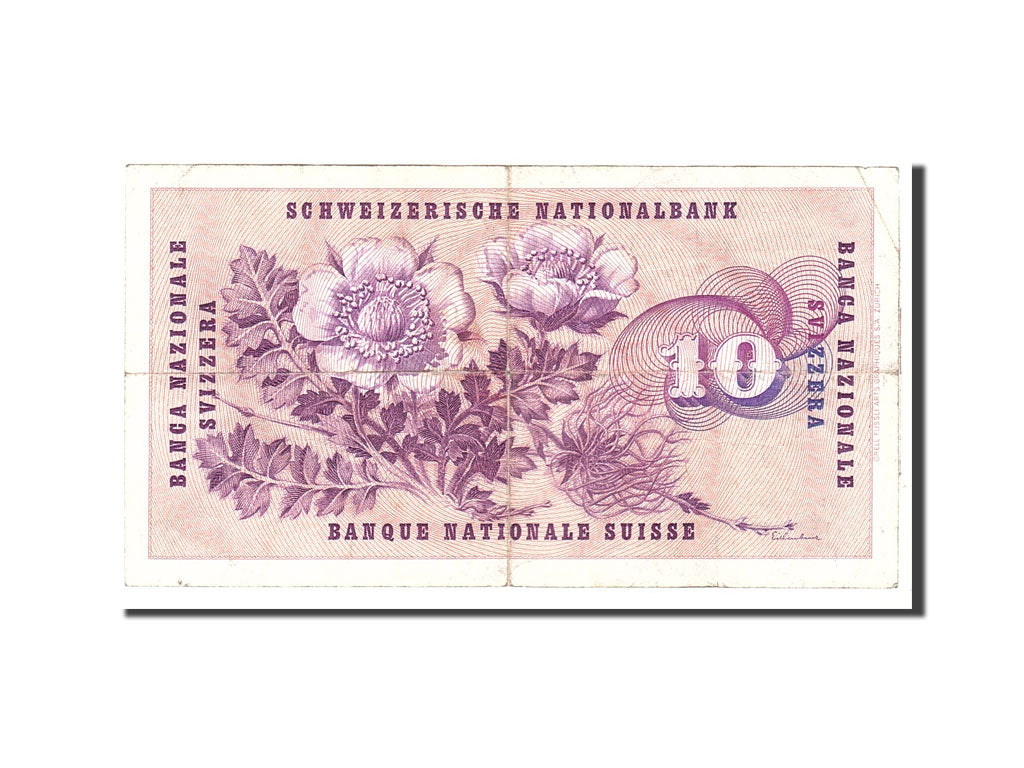 Banknote, Switzerland, 10 Franken, 1965, 1965-01-21, KM:45j, VF(20-25)