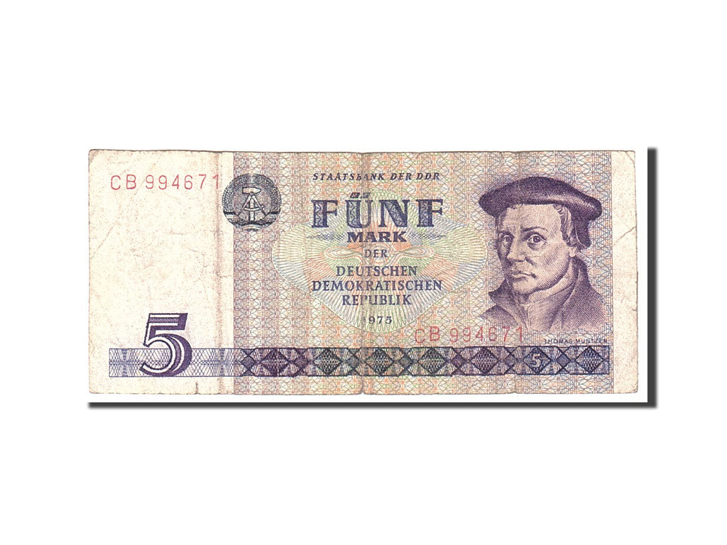 Germany - Democratic Republic, 5 Mark, 1975, KM:27A, Undated, VF(20-25)