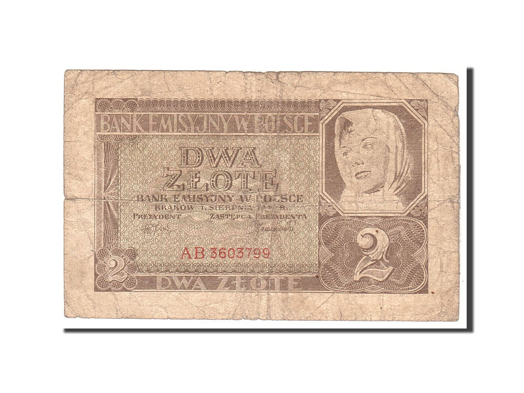 Poland, 2 Zlote, 1941, KM:100, 1941-08-01, VG(8-10)