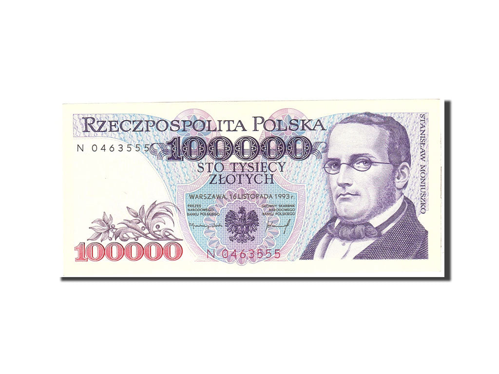 Polonia, 100,000 Zlotych, 1993, 1993-11-16, KM:160a, SPL